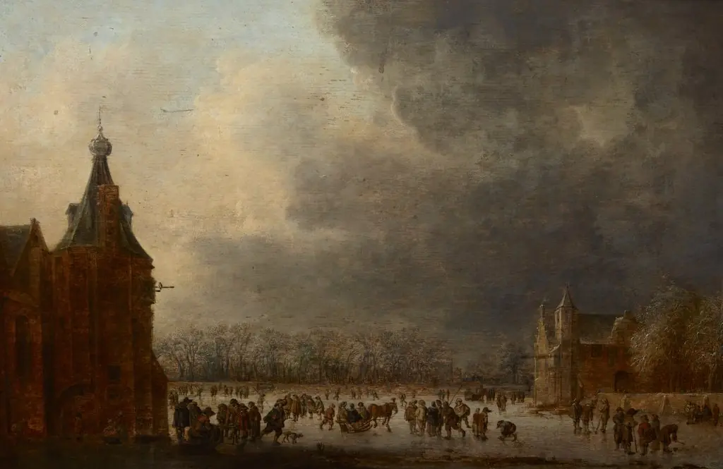At the Rink, by Jan van Goyen, oil, 1640