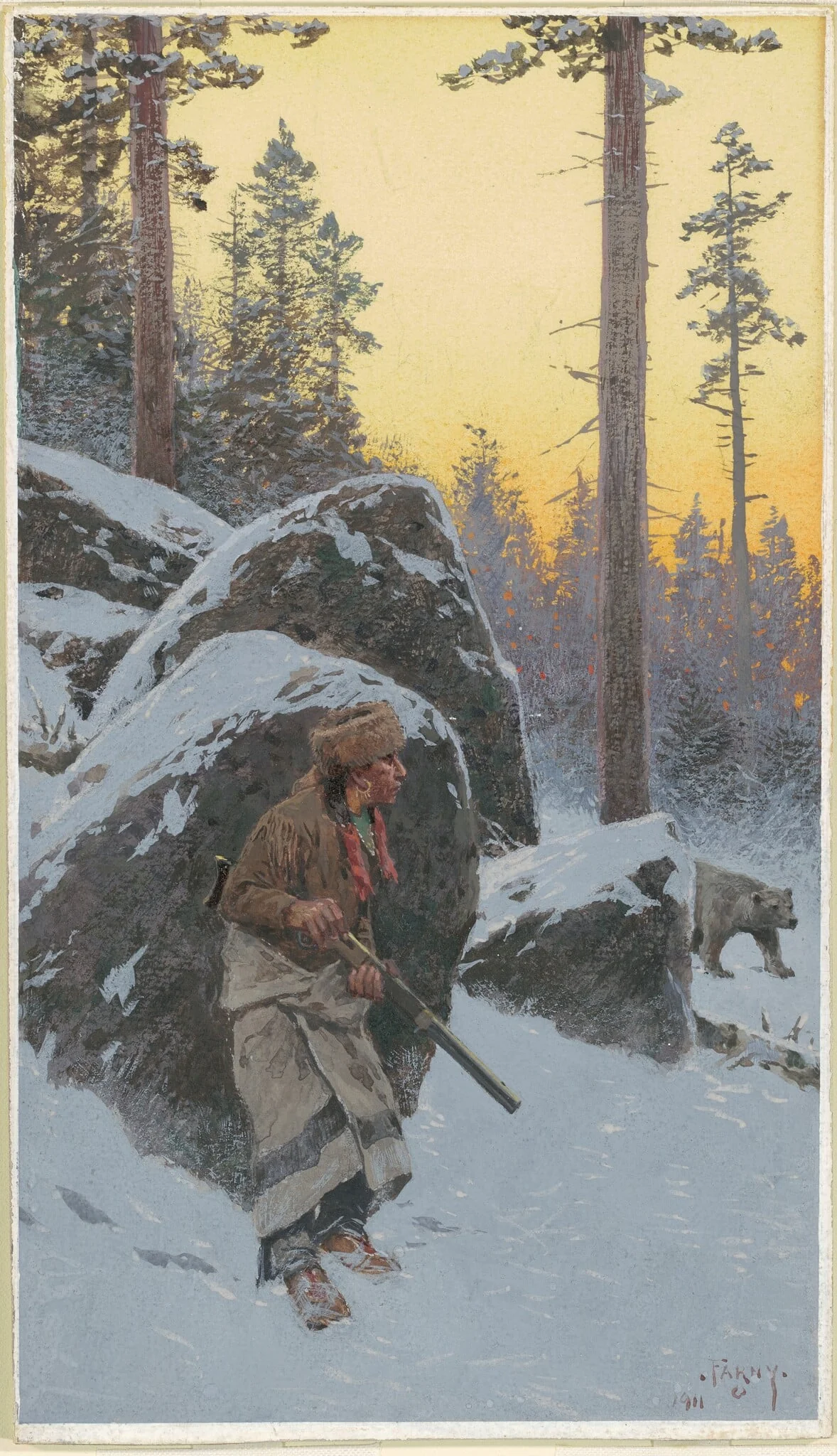 The Indian Bear Hunter, detail