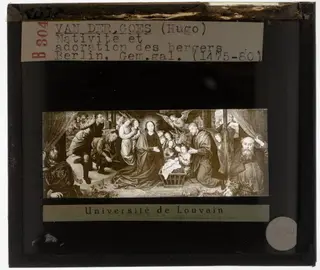 Hugo van der Goes. Kerstverhaal. Aanbidding der Herders, by Hugo Van der Goes, unspecified, 1480