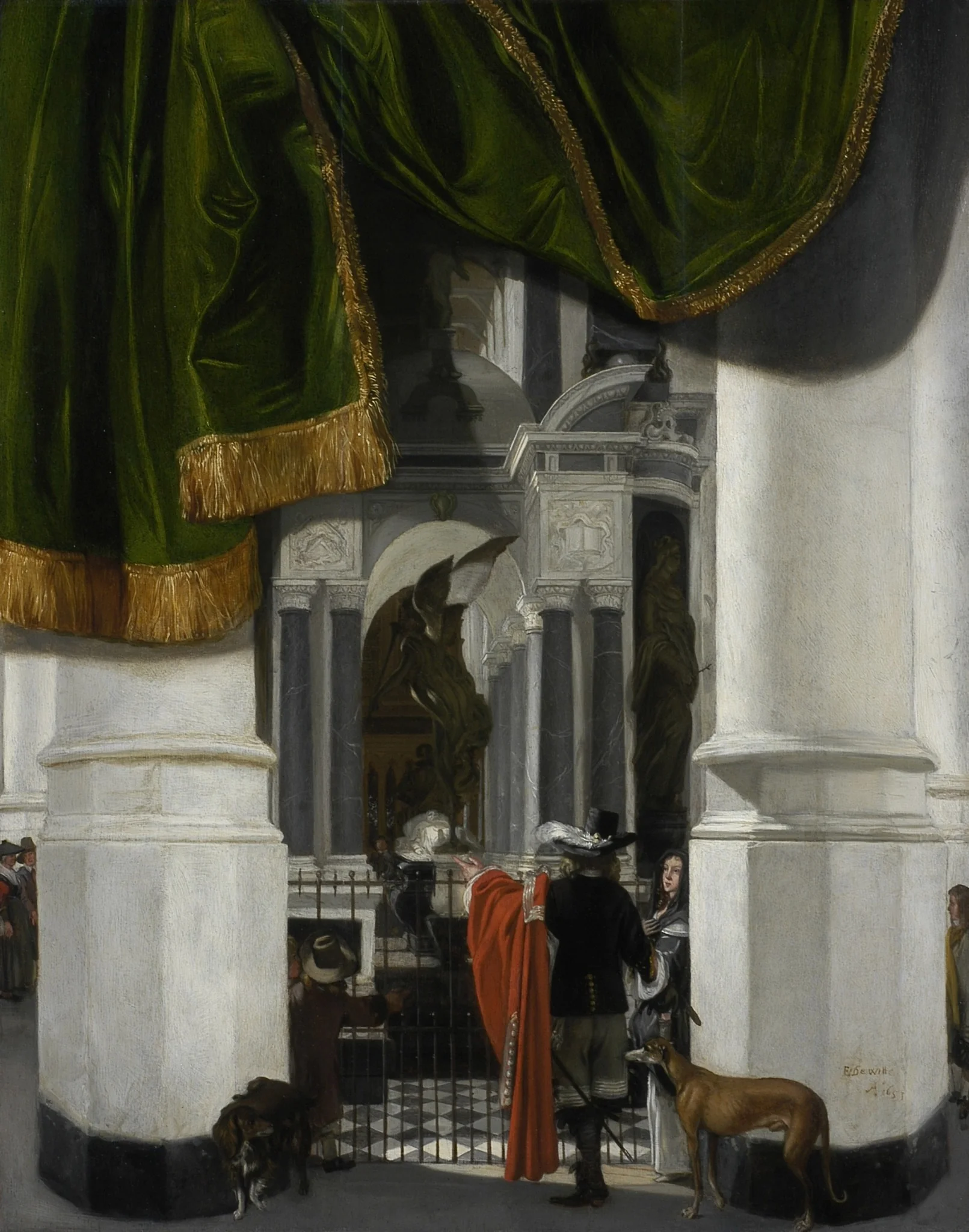 Interior of the Nieuwe Kerk in Delft with the Tomb of William the Silent, detail