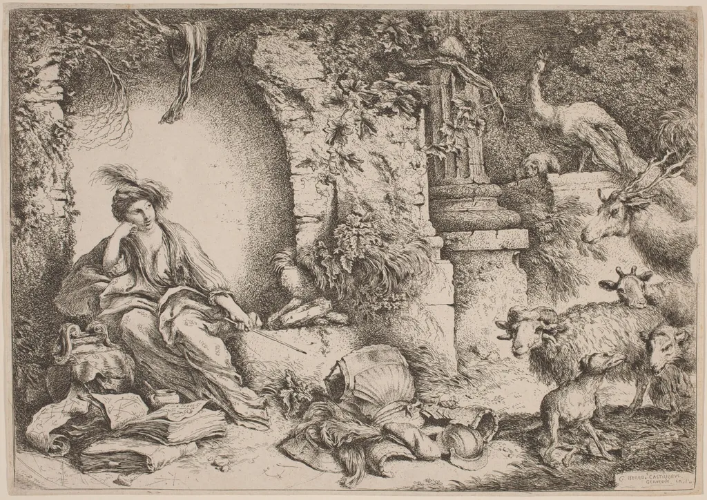 Circe Changing Ulysses' Men into Beasts, by Giovanni Benedetto Castiglione, ink, 1650