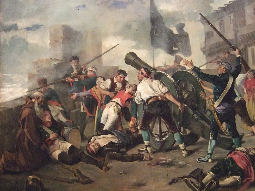El Pilar no se rinde, by Federico Jiménez Nicanor, oil, 1893