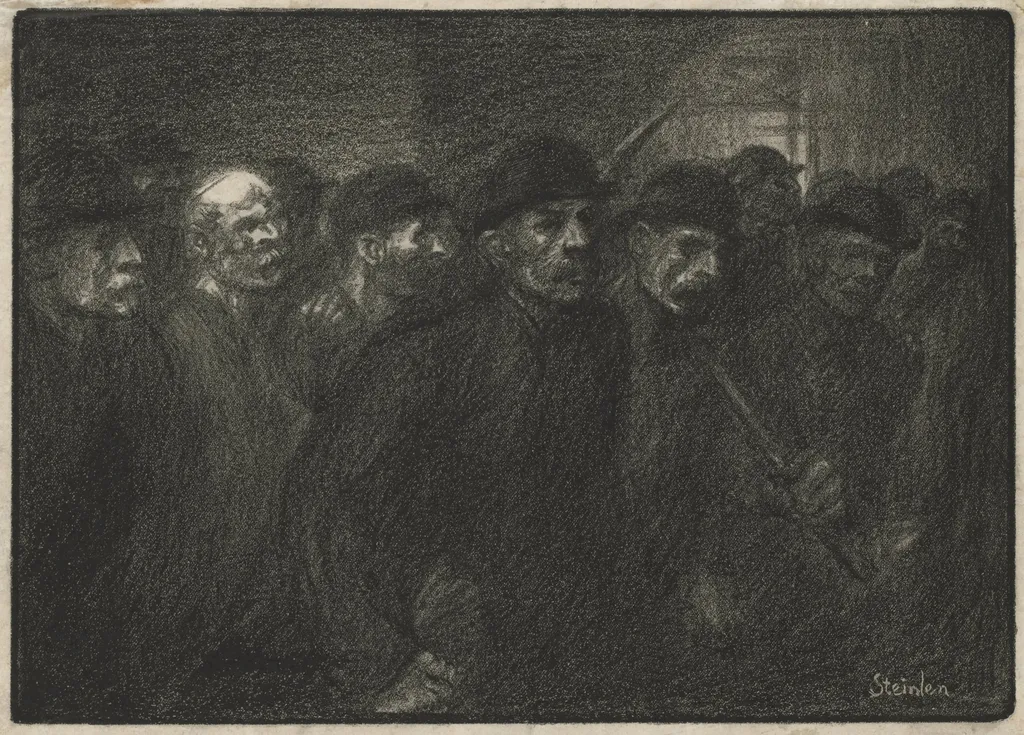 Ouvriers Sortant de L'Usine, by Théophile Alexandre Steinlen, 1903