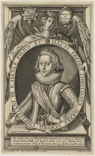 Frederick Christian of Denmark, by Renold Elstrack, ink, 1598