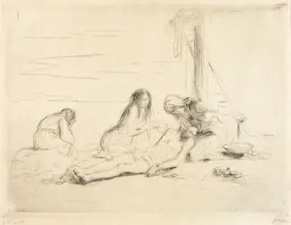 Pietà (1ère planche) (Pietà) (first plate), by Jean-Louis Forain, ink, 1910