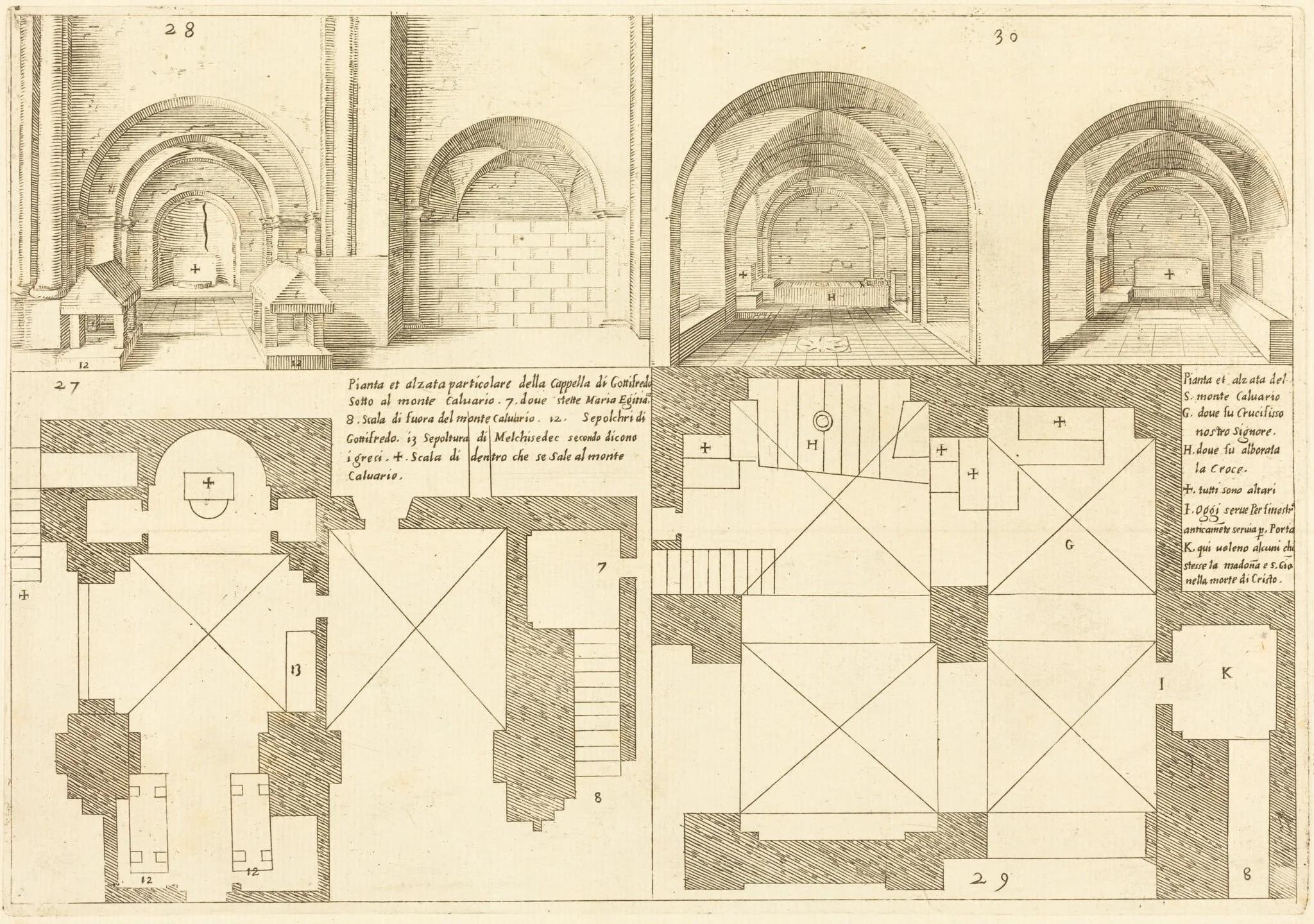 Plan and Elevation of the Chapel of Godefroy de Bouillon, detail