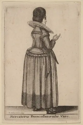 Mercatoris Francofurtensis Vxor, by Wenceslaus Hollar, ink, 1643