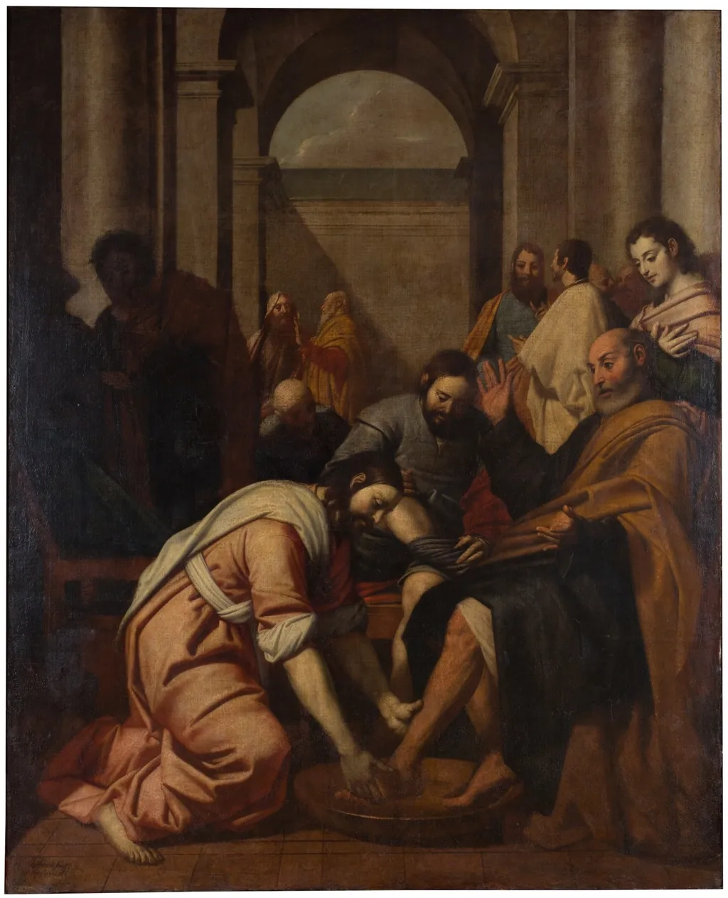 Jesus Washing Peter's Feet, by Antonio Arias Fernández, oil, 1657