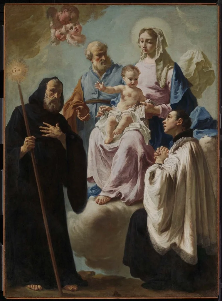 The Holy Family in Glory with Saints Francis of Paola and Aloysius Gonzaga, detail