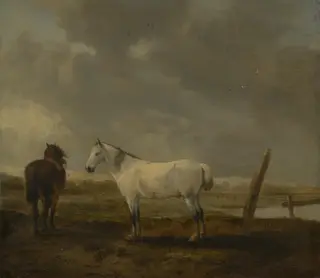 Horses in the Pasture, by Pieter Wouwerman, oil, 1644