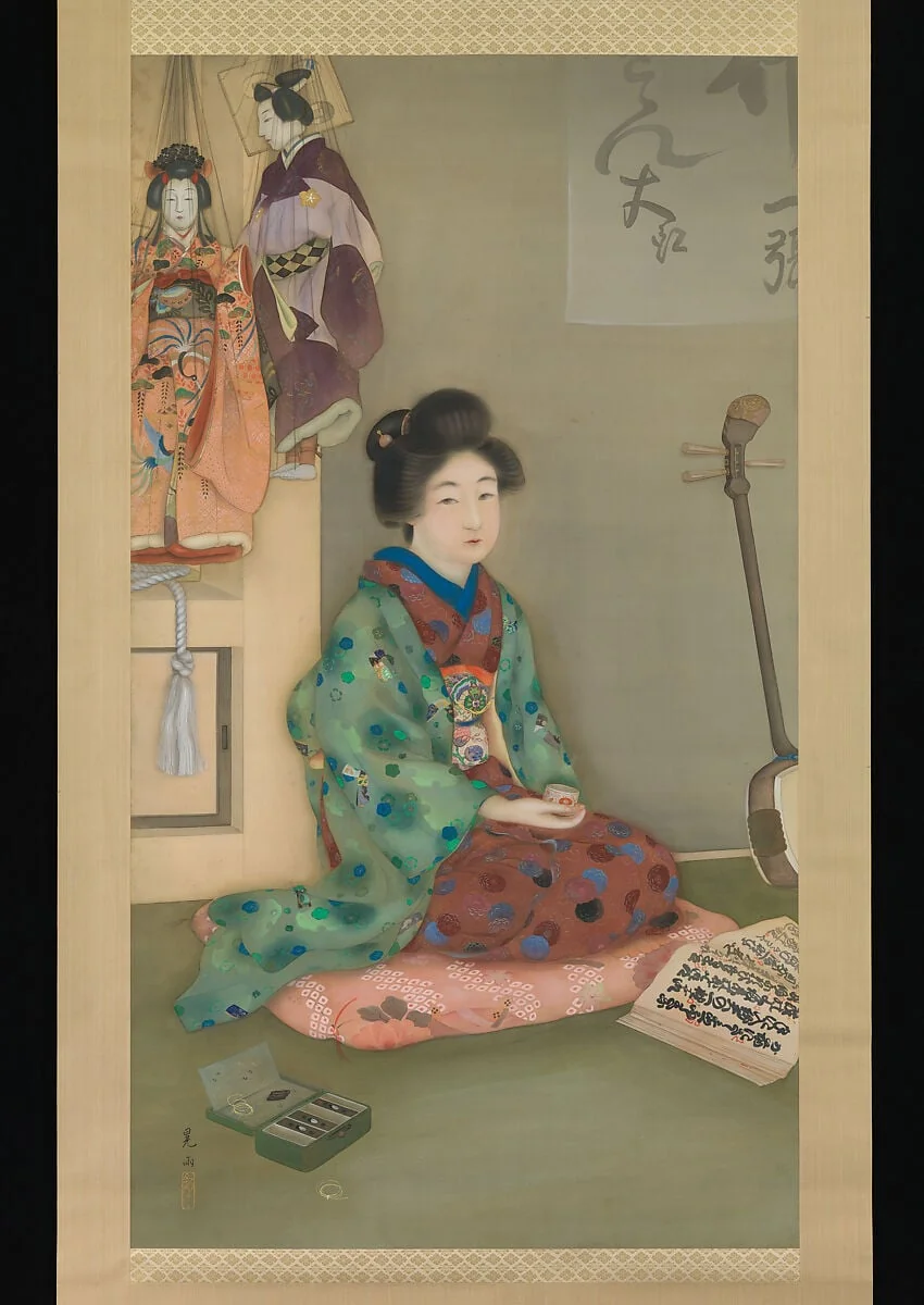 娘義太夫|Female Chanter for Jōruri Puppet Theater, detail