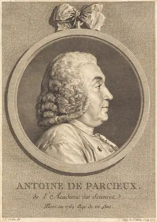 Antoine De Parcieux, by Augustin de Saint-Aubin, ink, 1771
