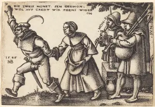 The Year's End, by Sebald Beham, ink, 1546