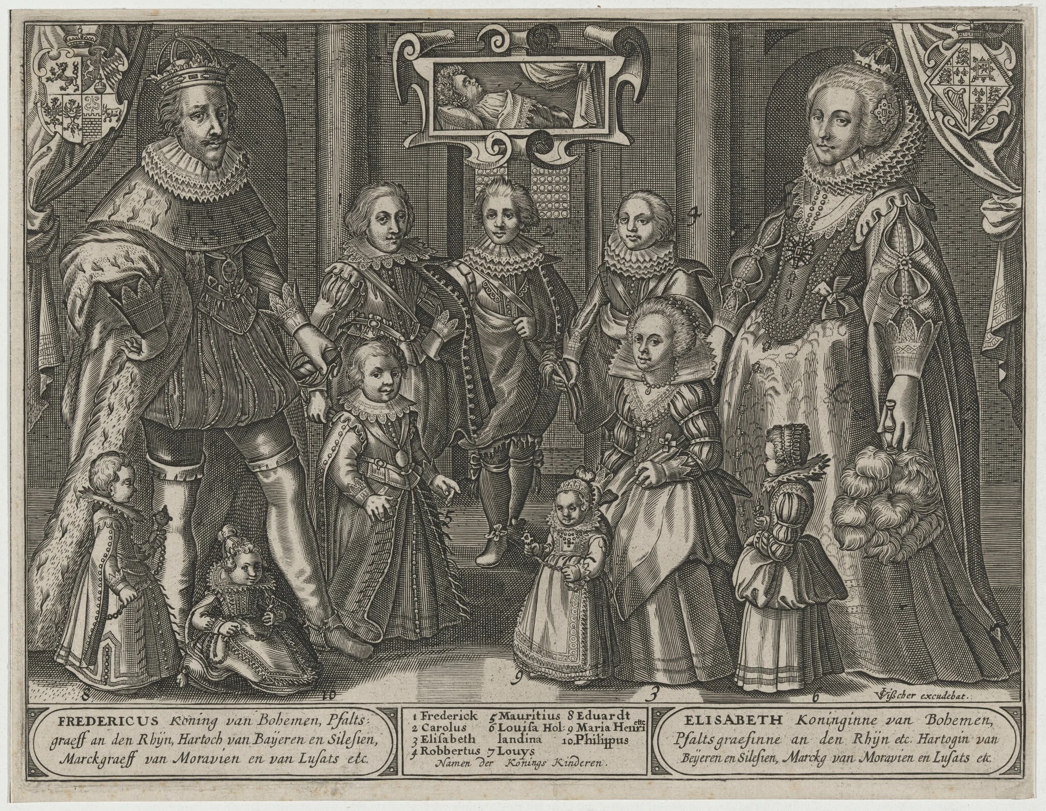 Frederick V, King of Bohemia, Elizabeth and Their Family, detail