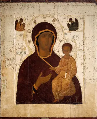 Our Lady of Guide of Wayfarers (Odigitria), by Dionisius, tempera, 1492