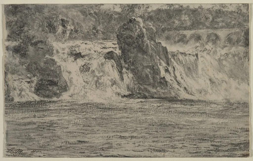 Falls of the Rhine at Schaffhausen (Rheinfall von Schaffhausen), by Adolph Menzel, 1885