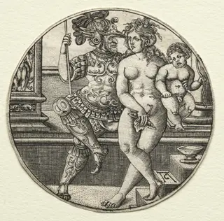 Mars, Venus, and Cupid, by Allaert Claesz, 1524