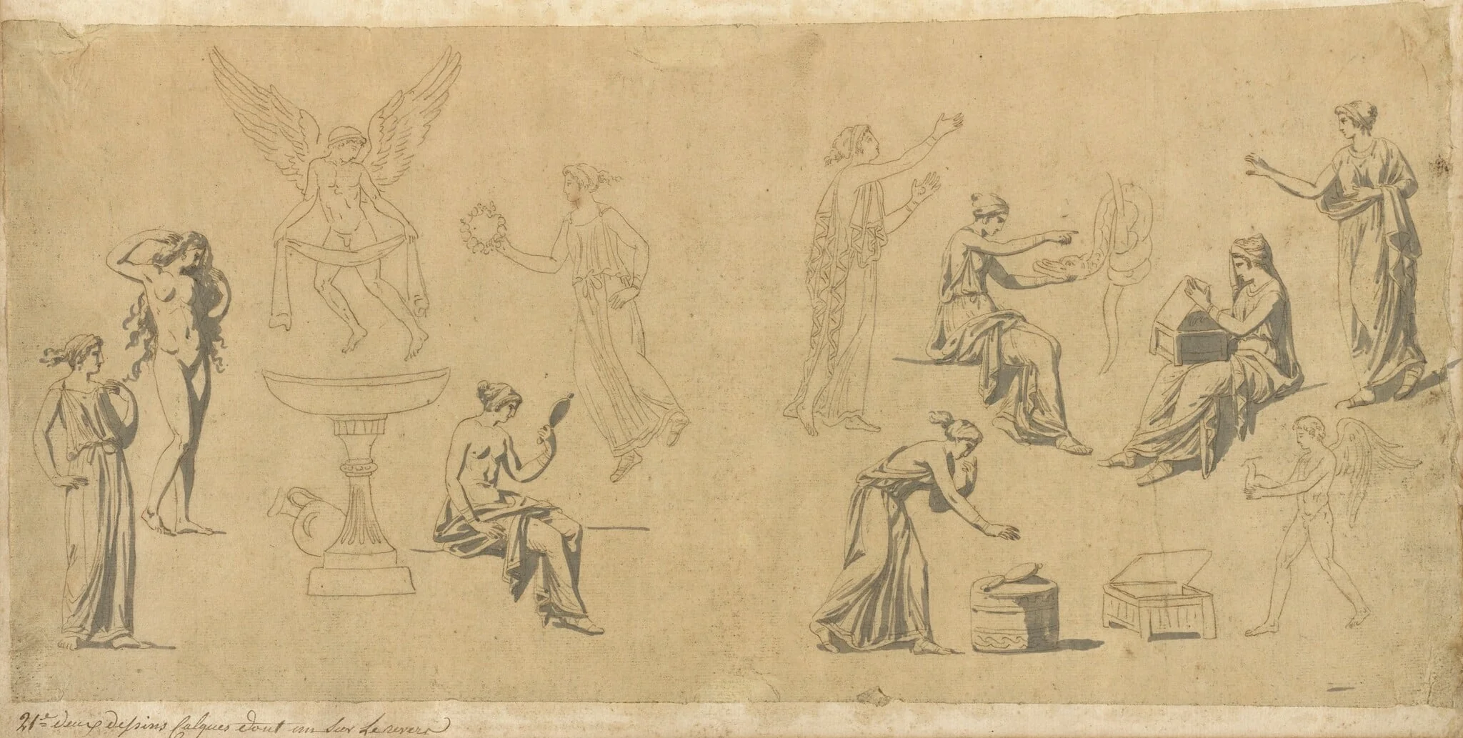 Studies of Classical Women, with Eros, detail