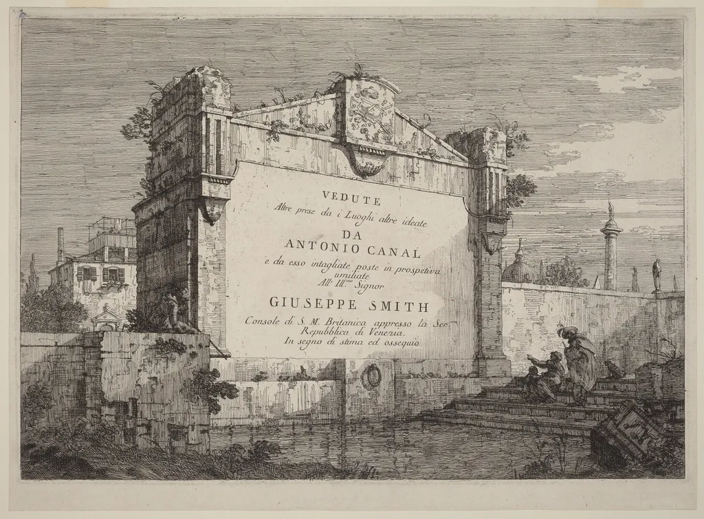 Title Plate, by Canaletto, ink, 1740