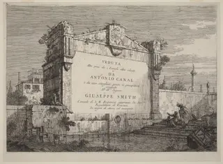Title Plate, by Canaletto, ink, 1740