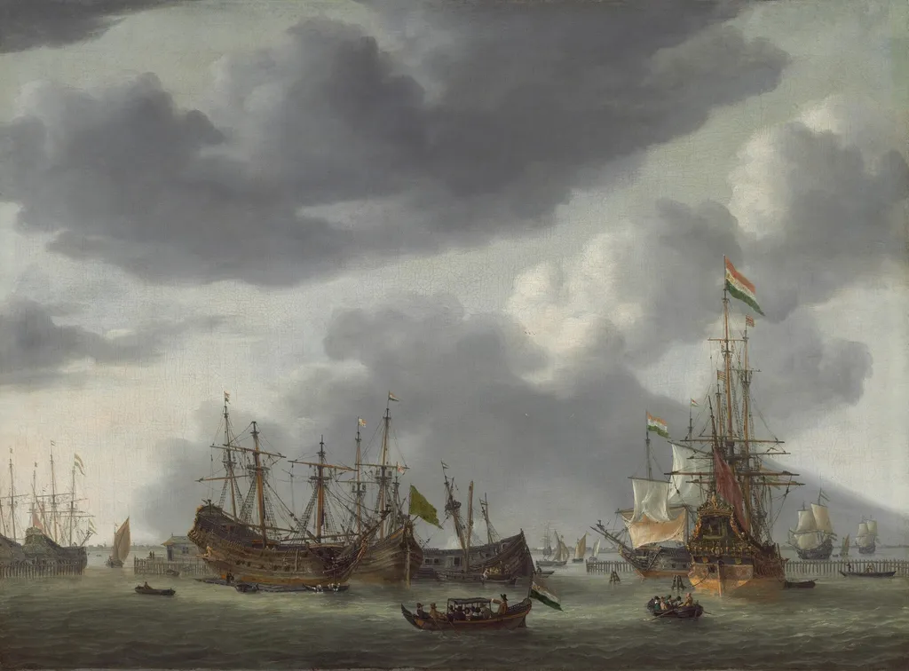 Amsterdam Harbor Scene, by Nooms, called Zeeman, Reinier, oil, 1654