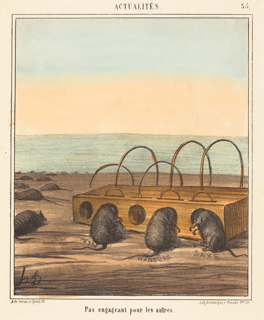 Pas engageant pour les autres (Unenticing for the Others), by Honoré Daumier, watercolor, 1868