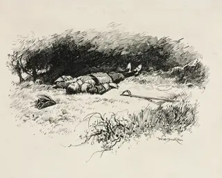 Tail Piece for Chapter XXI from "Lorna Doone", by William Henry Drake, 1889