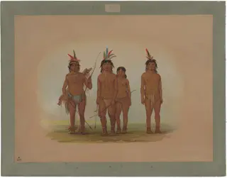 Four Macouchi Indians, by George Catlin, oil, 1862