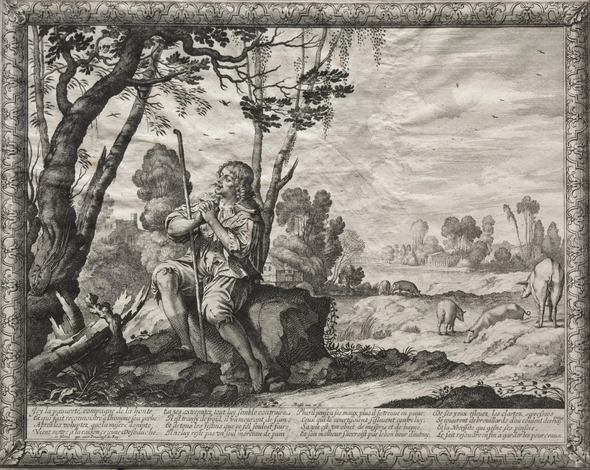 The Prodigal Son: The Prodigal Tending the Pigs, detail