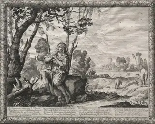 The Prodigal Son:  The Prodigal Tending the Pigs, by Abraham Bosse, 1635