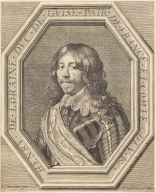 Henri de Lorraine, duc de Guise, by Jean Morin, ink, 1625