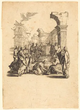 Christ Washing the Feet of the Apostles, by Jacques Callot, ink, 1624