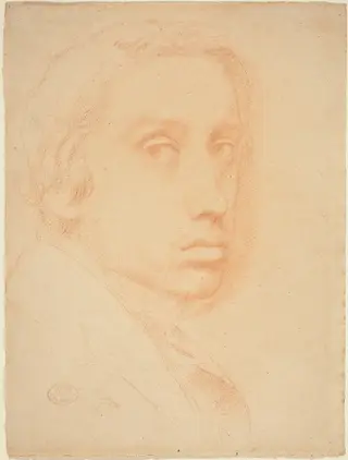 Self-Portrait, by Edgar Degas, chalk, 1855