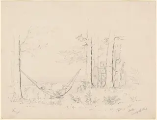 Camp, by James Wells Champney, graphite, 1862