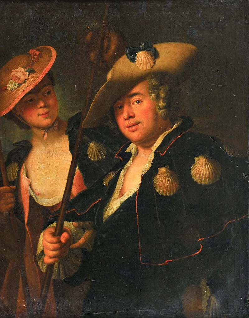 Cavalier and lady, detail