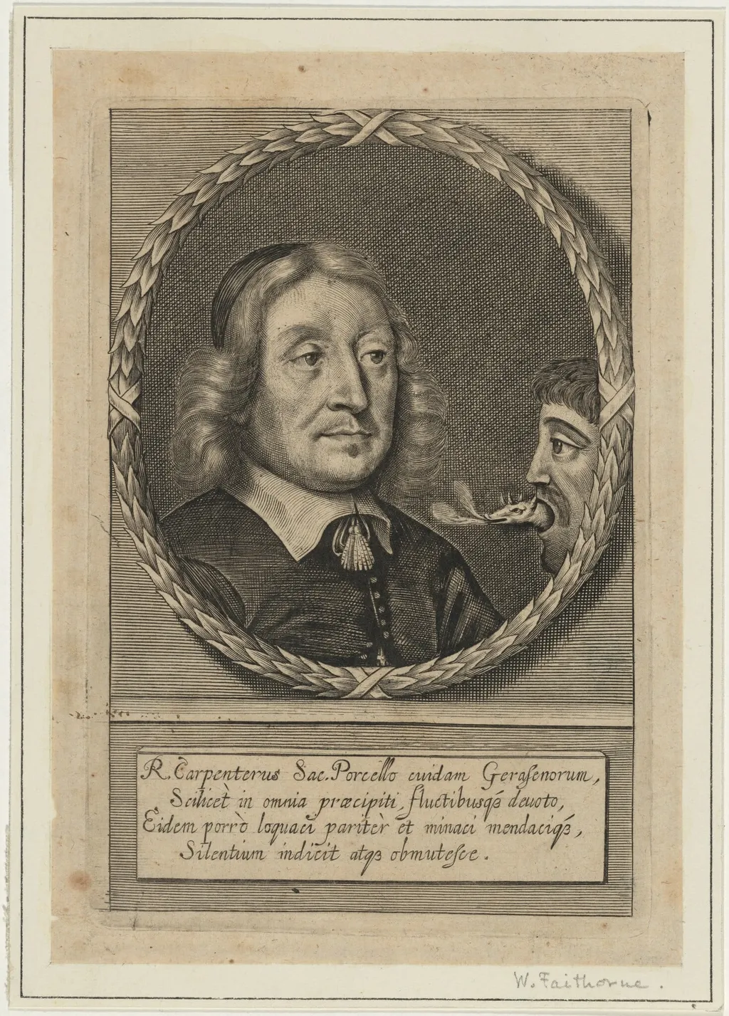 Richard Carpenter, by William Faithorne, ink, 1657