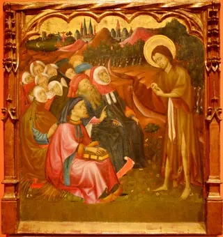 John the Baptist Preaching, by Bernat Martorell, oil, 1450