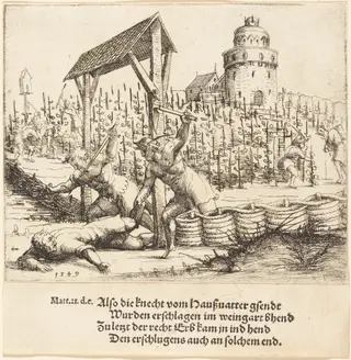 The Parable of the Wicked Husbandmen, by Augustin Hirschvogel, ink, 1549