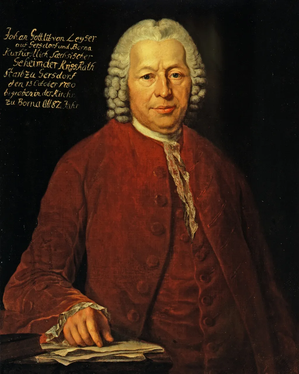 The saxon Electoral Councilor of War Johann Gottlieb von Leyser (around 1698-1780), by Anton Graff, oil, 1770