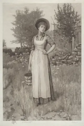 Untitled (Farmer's Daughter), by Charles X. Harris, ink, 1890