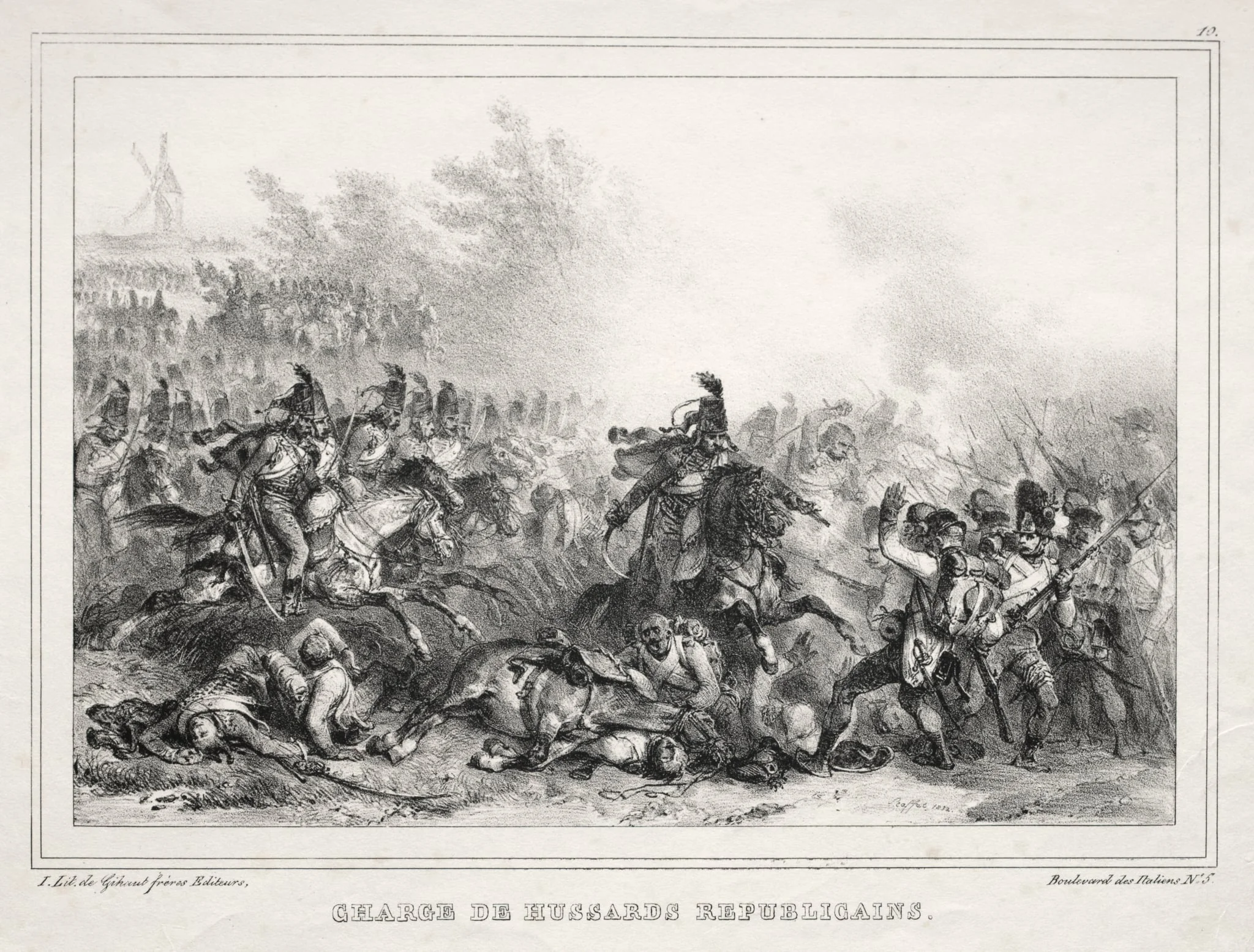 Album pour 1833: Charge de Hussards Républicains, detail