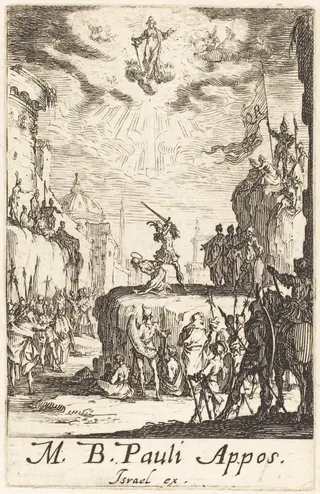 The Martyrdom of Saint Paul, by Jacques Callot, ink, 1634