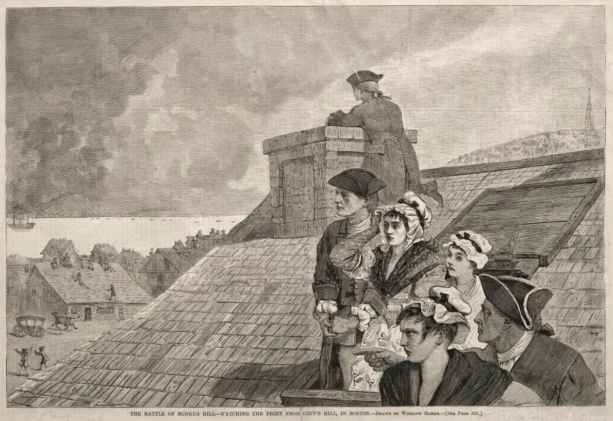 The Battle of Bunker Hill - Watching the Fight from Copp's Hill, in Boston, detail