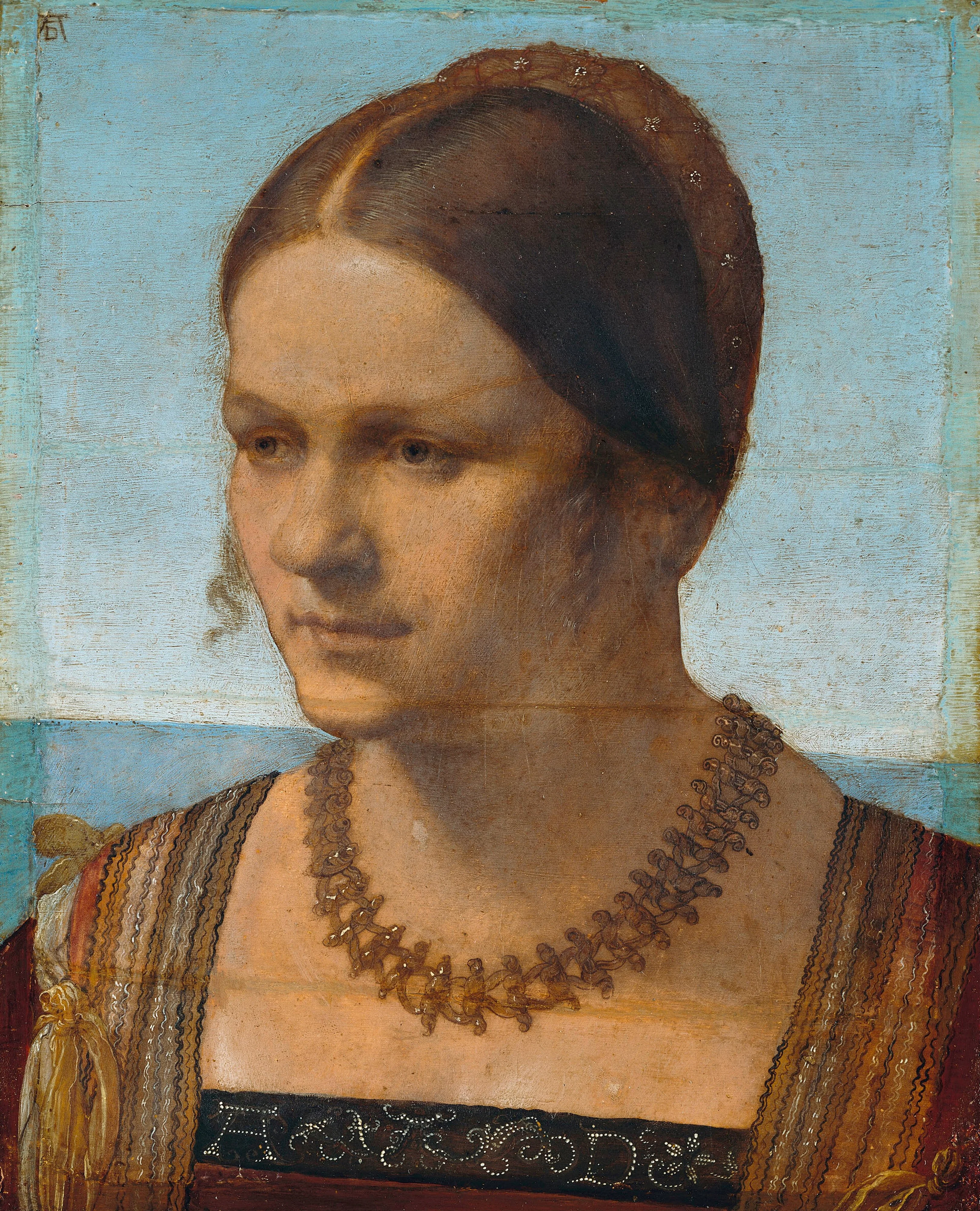 Portrait of a young Venetian woman, detail