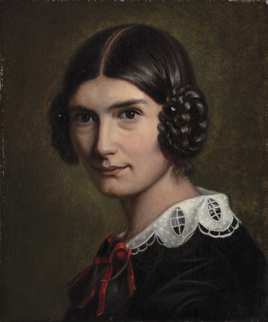 Self-portrait, by Birgitte Levison, oil, 1858