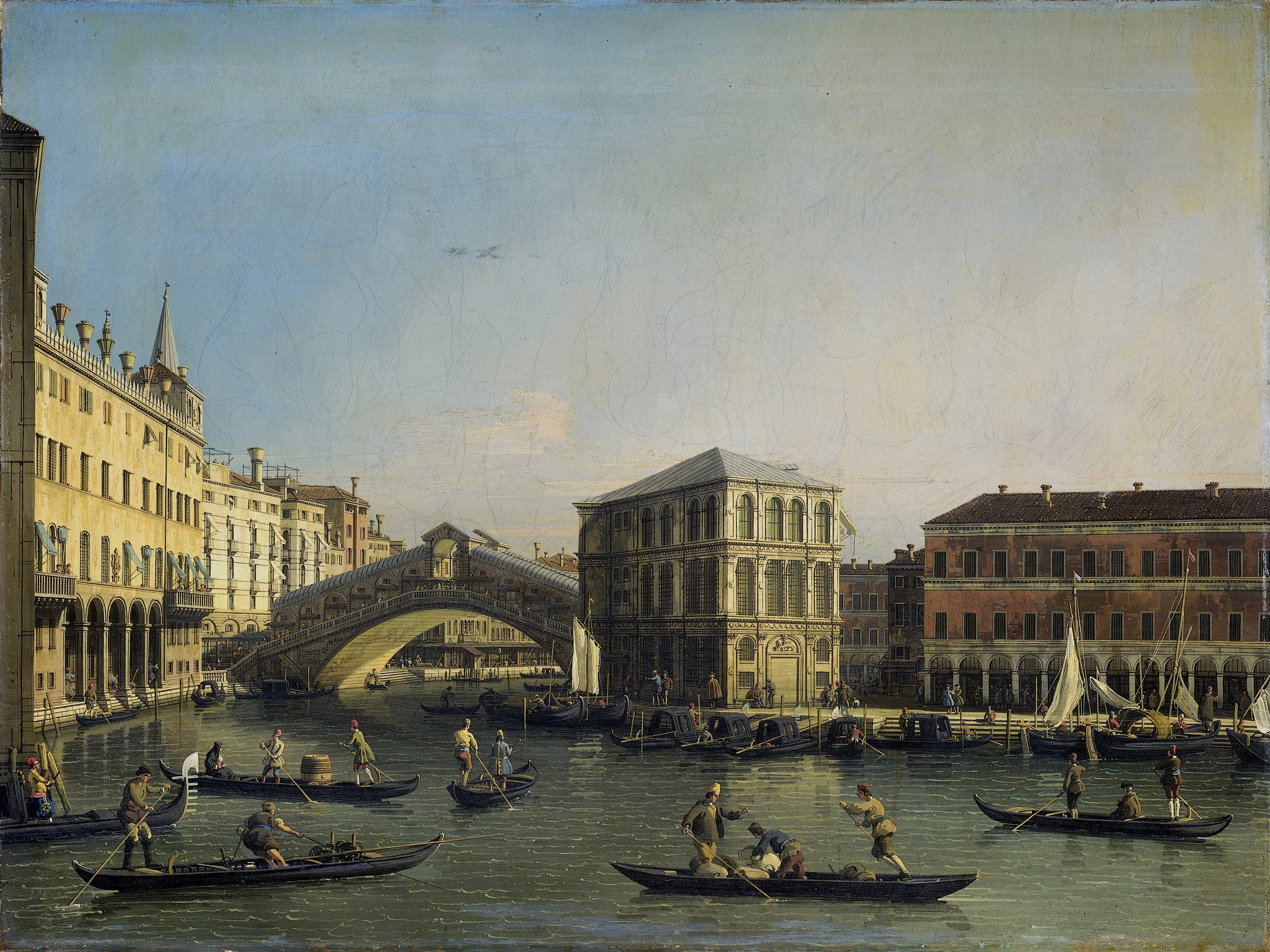 The Grand Canal with the Rialto Bridge and the Fondaco dei Tedeschi, detail