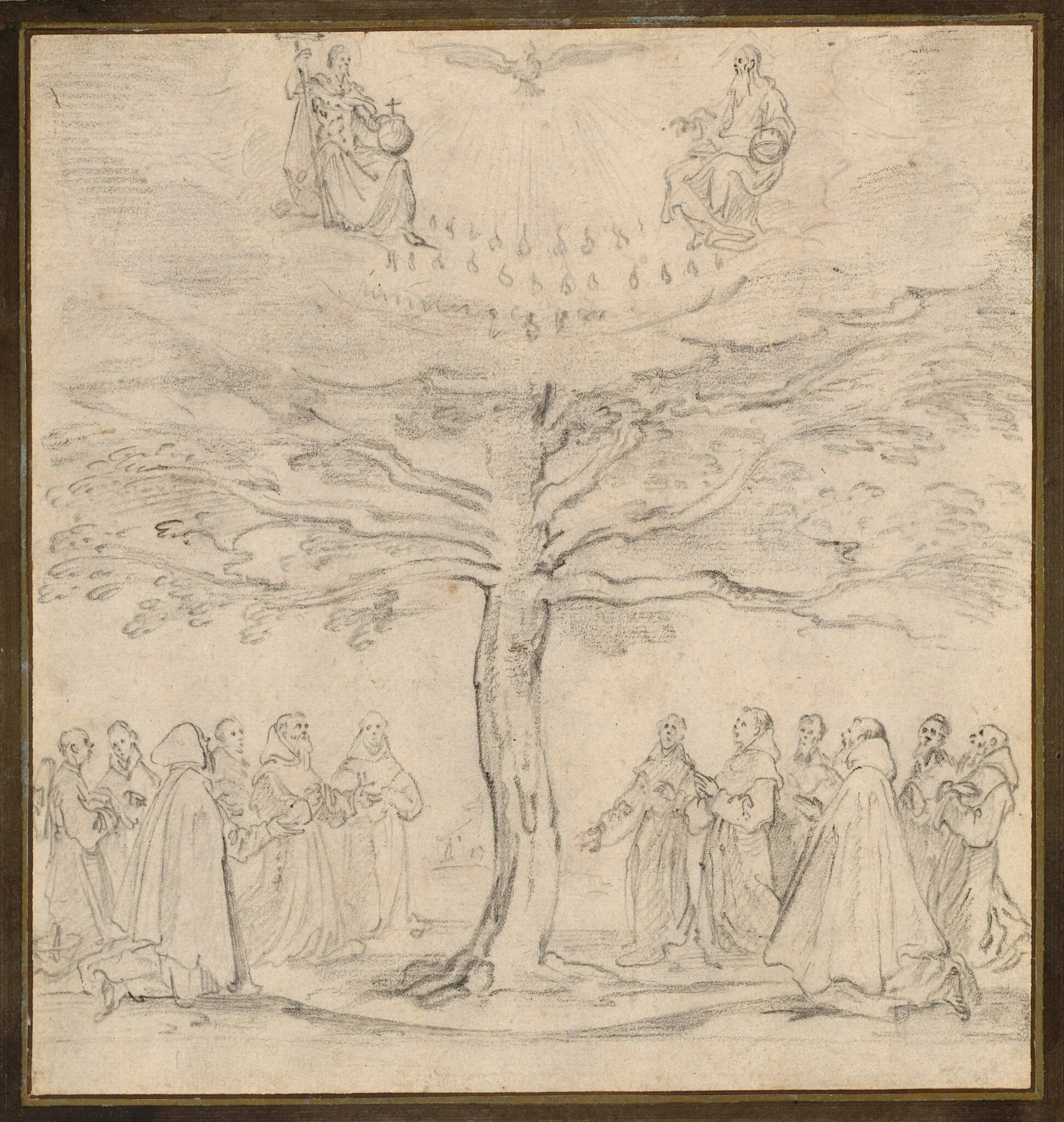 The Holy Trinity in the Tree of Life Adored by Franciscans, detail