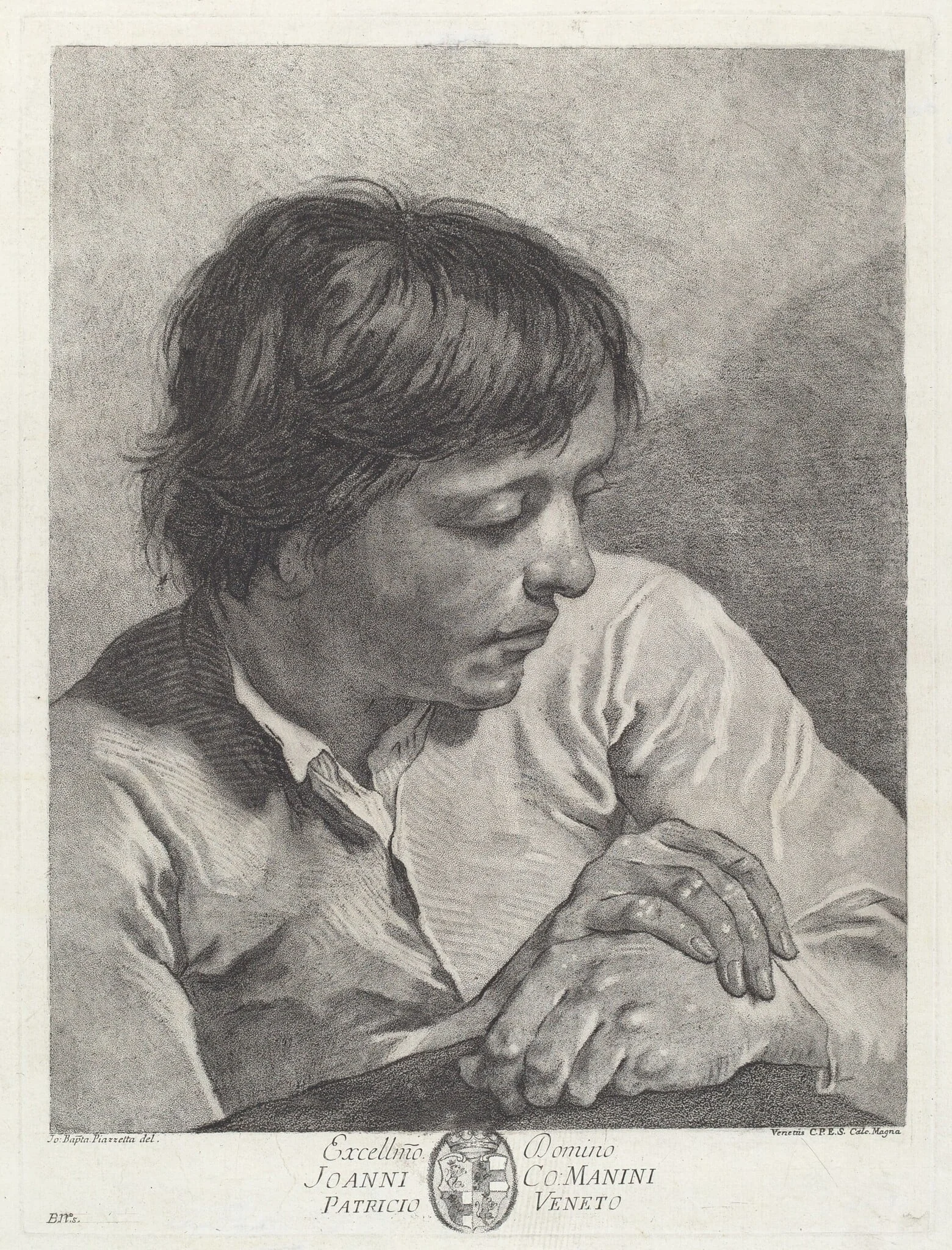 A Young Man with His Hands Crossed, detail