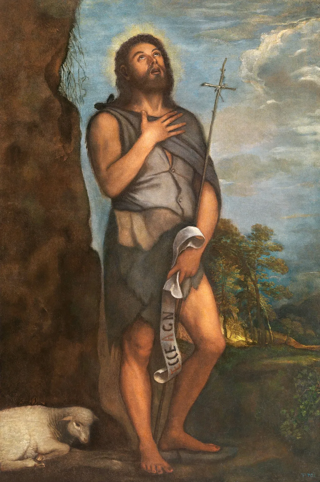 Saint John the Baptist, by Titian, oil, 1550