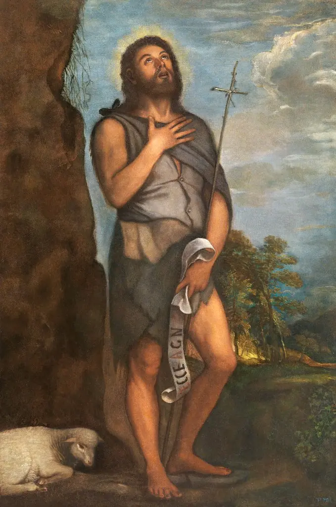Saint John the Baptist, by Titian, oil, 1550